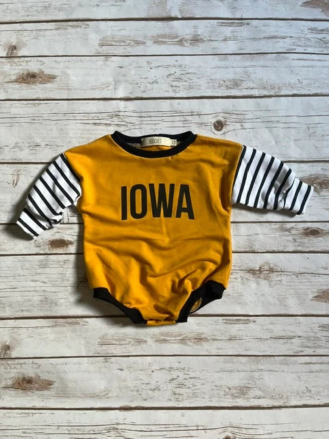 Oversized Romper || Iowa Stripe