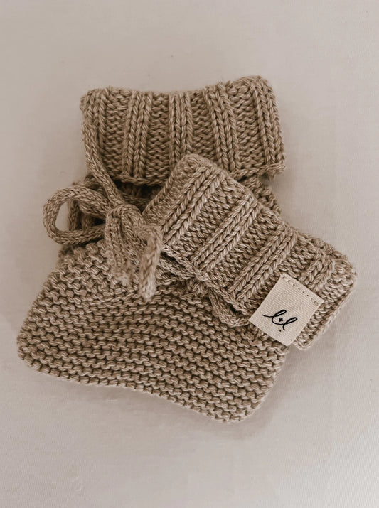 Luna + Luca Organic Booties | Heather Beige