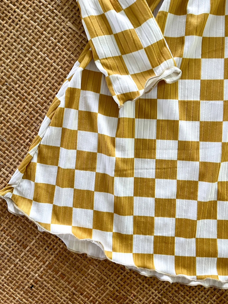 STATE Check Dress | Mustard