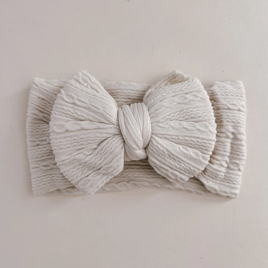 Stretch Bow Headband | Cream
