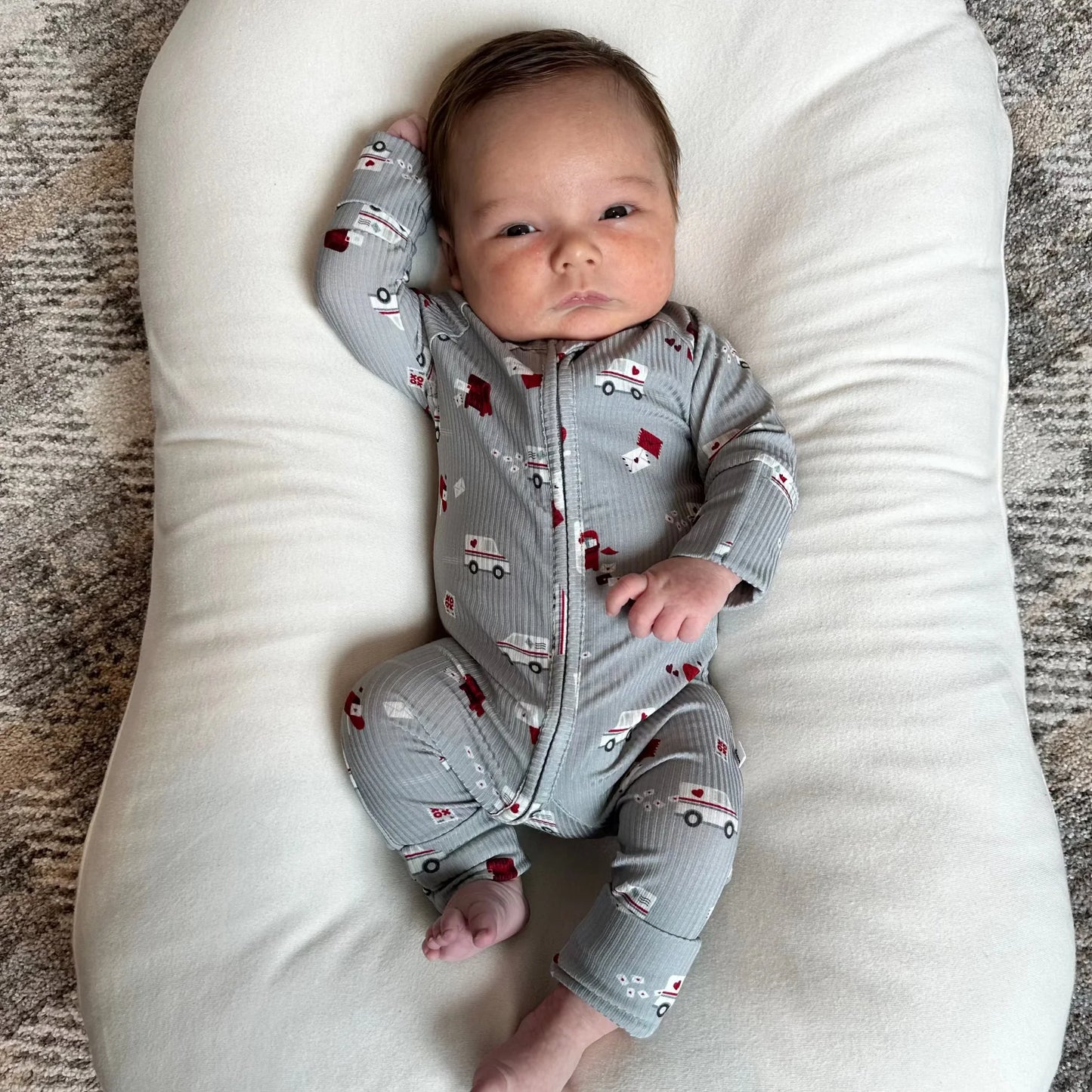 Bamboo Zip Sleeper w Fold-Over Feet | Cupid’s Postal Service