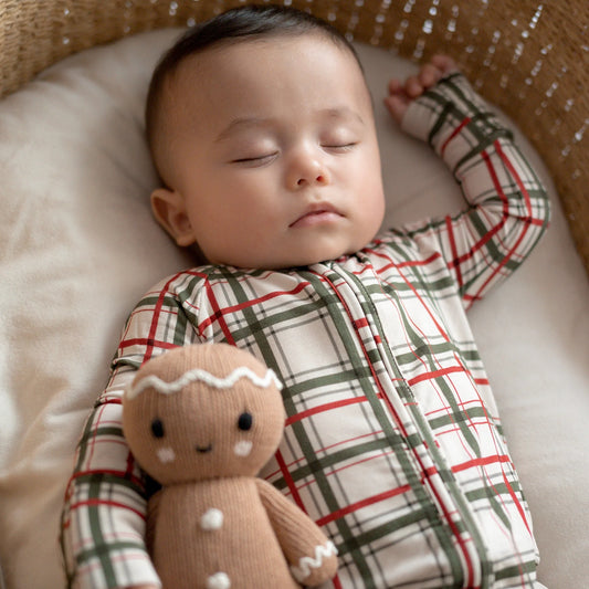 Bamboo Sleeper w/ Fold-Over Feet | Double Plaid
