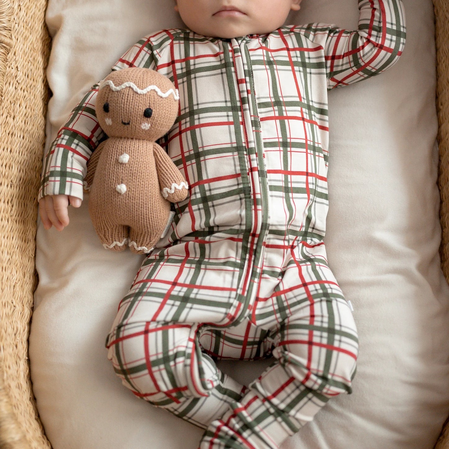 Bamboo Sleeper w/ Fold-Over Feet | Double Plaid