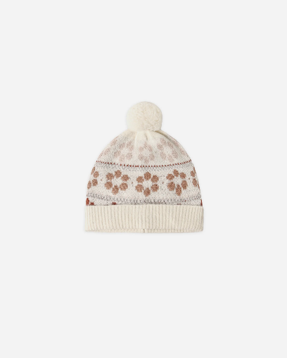 Beanie Flower Fair Isle