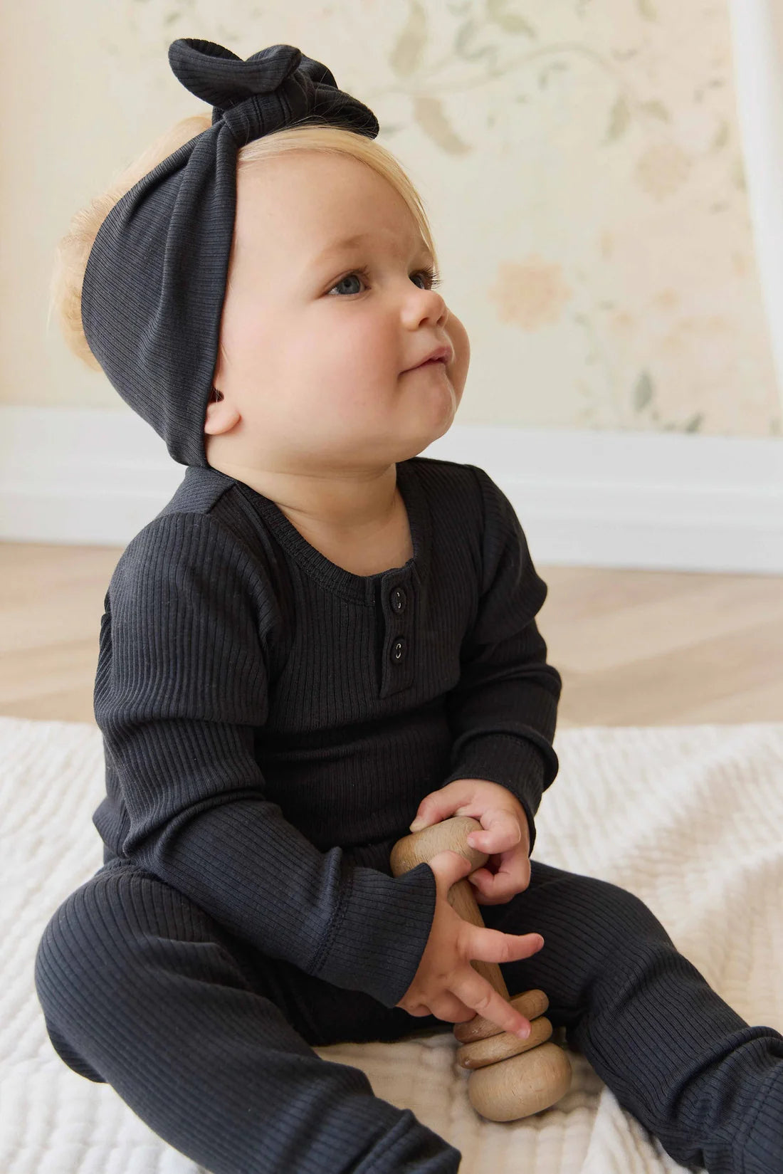 Modal Long Sleeve Bodysuit | Ebony