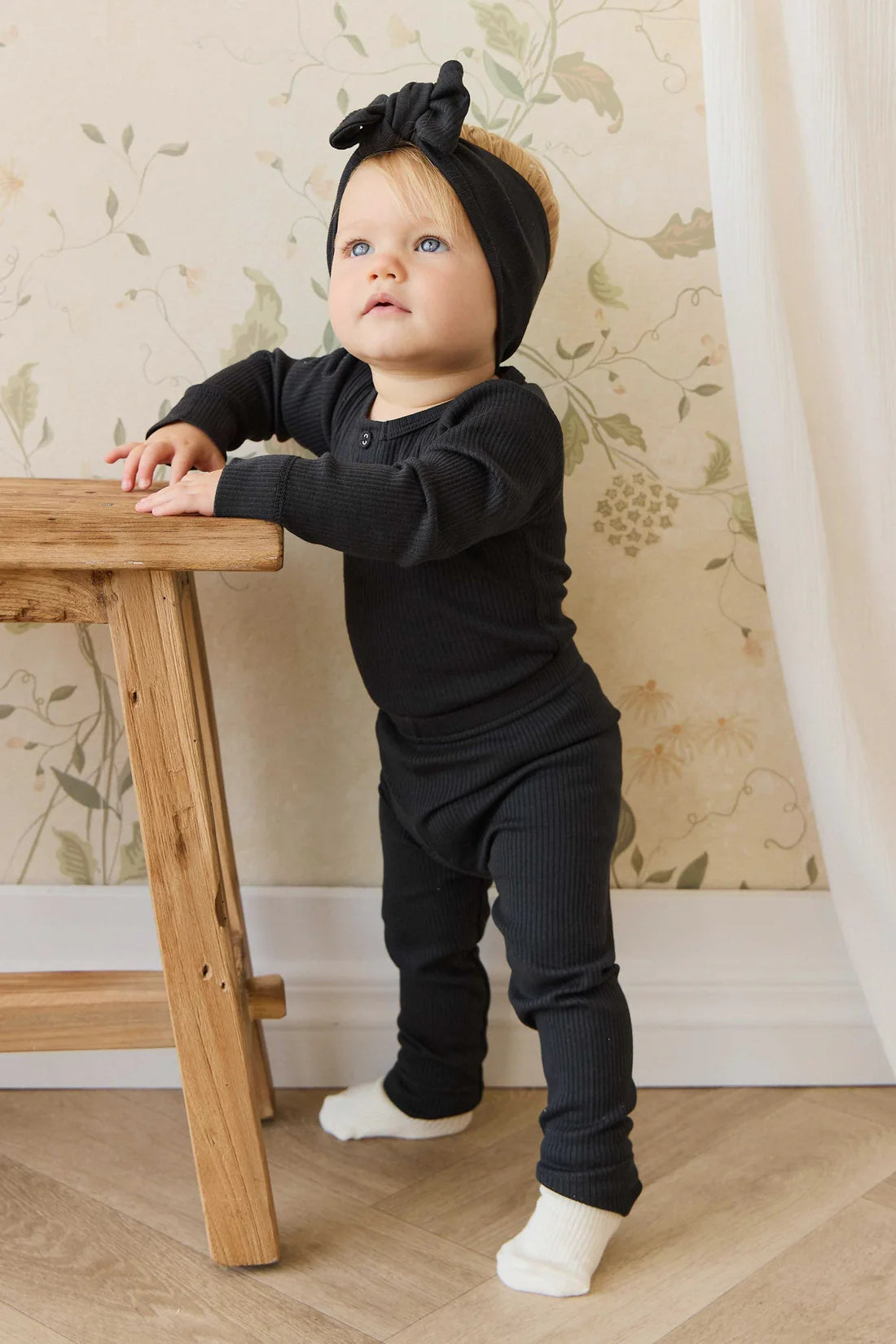 Modal Long Sleeve Bodysuit | Ebony