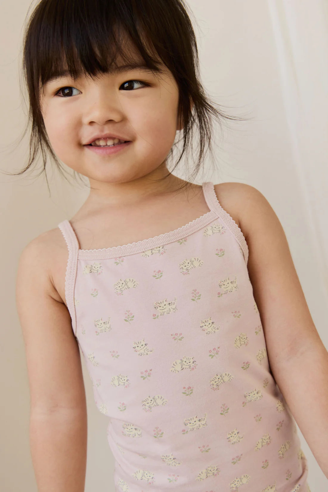 Singlet Tank & Short Pajama Set | Floral Kitten
