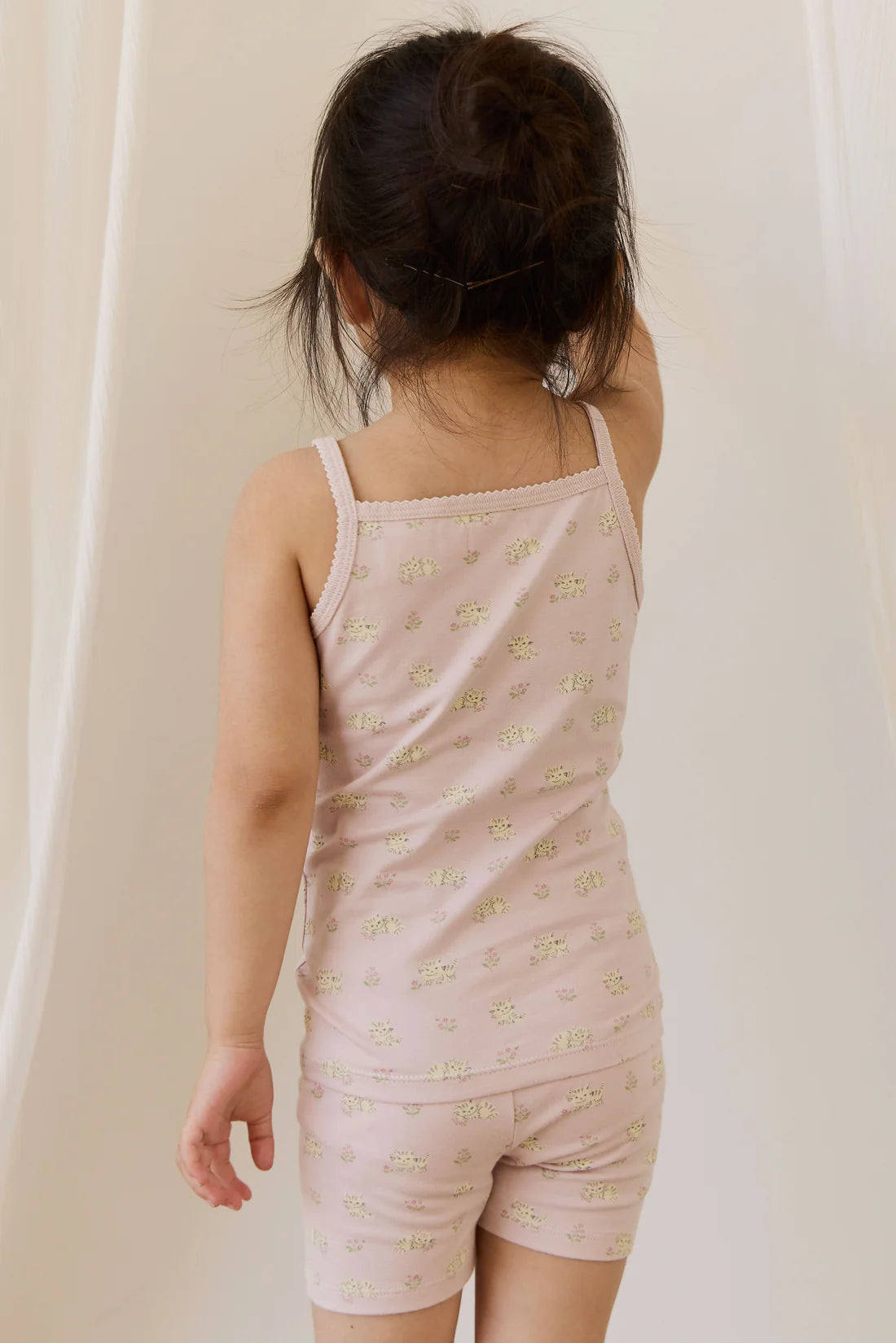 Singlet Tank & Short Pajama Set | Floral Kitten