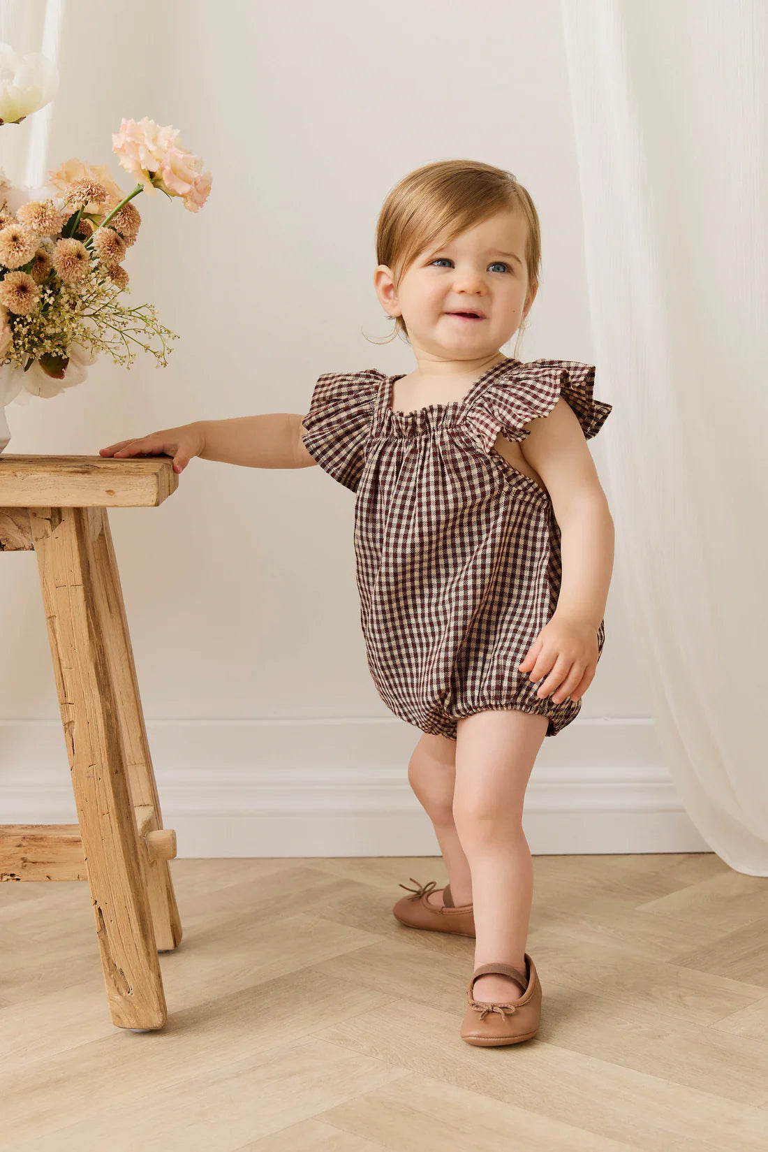 Harriet Romper| Cinnamon Gingham