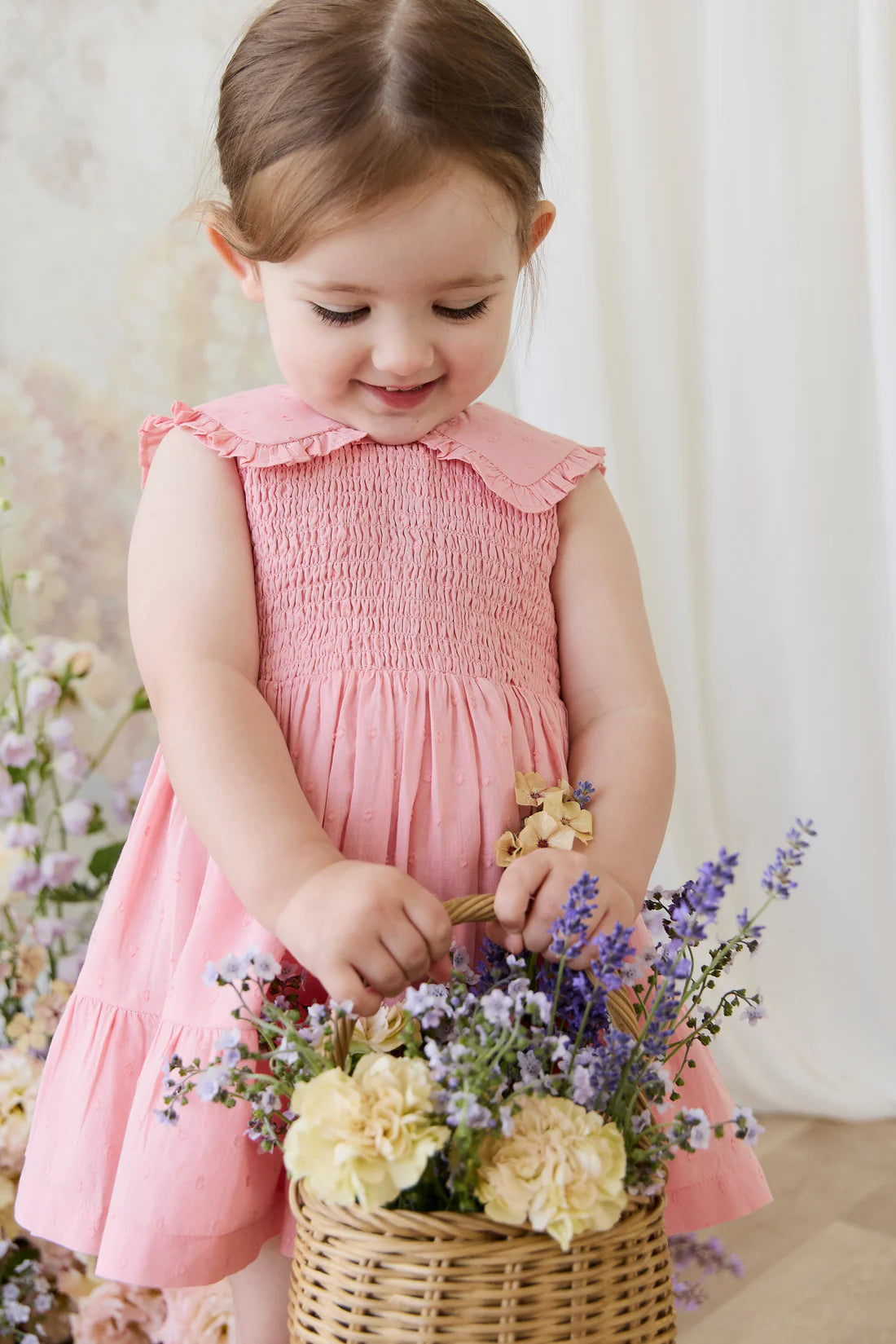 Organic Cotton Claudine Dress | Swiss Pink