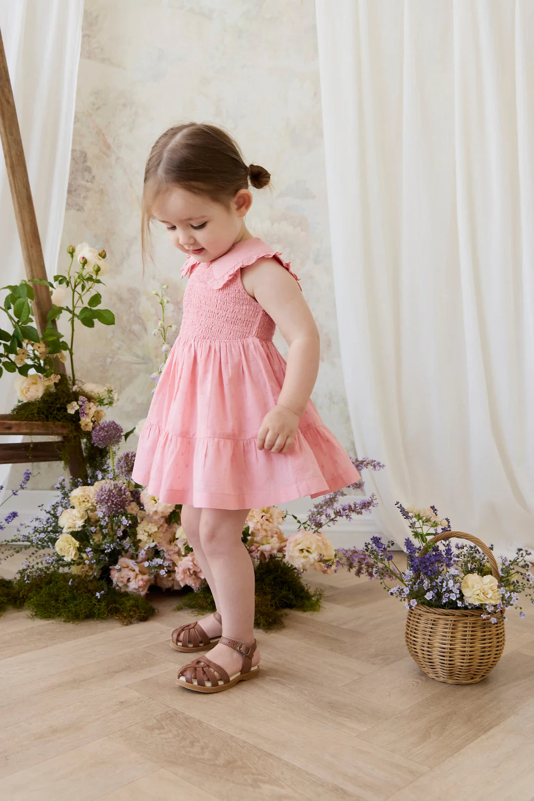 Organic Cotton Claudine Dress | Swiss Pink