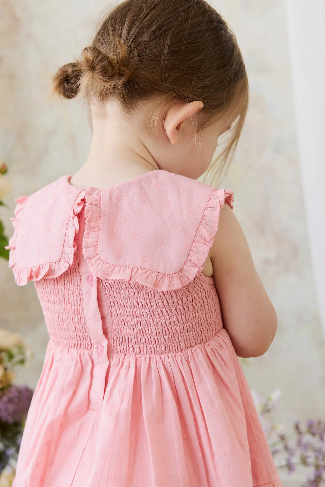 Organic Cotton Claudine Dress | Swiss Pink