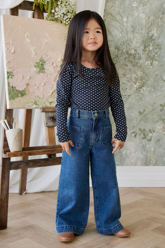 Long Sleeve Top | Lisa Petite Indigo