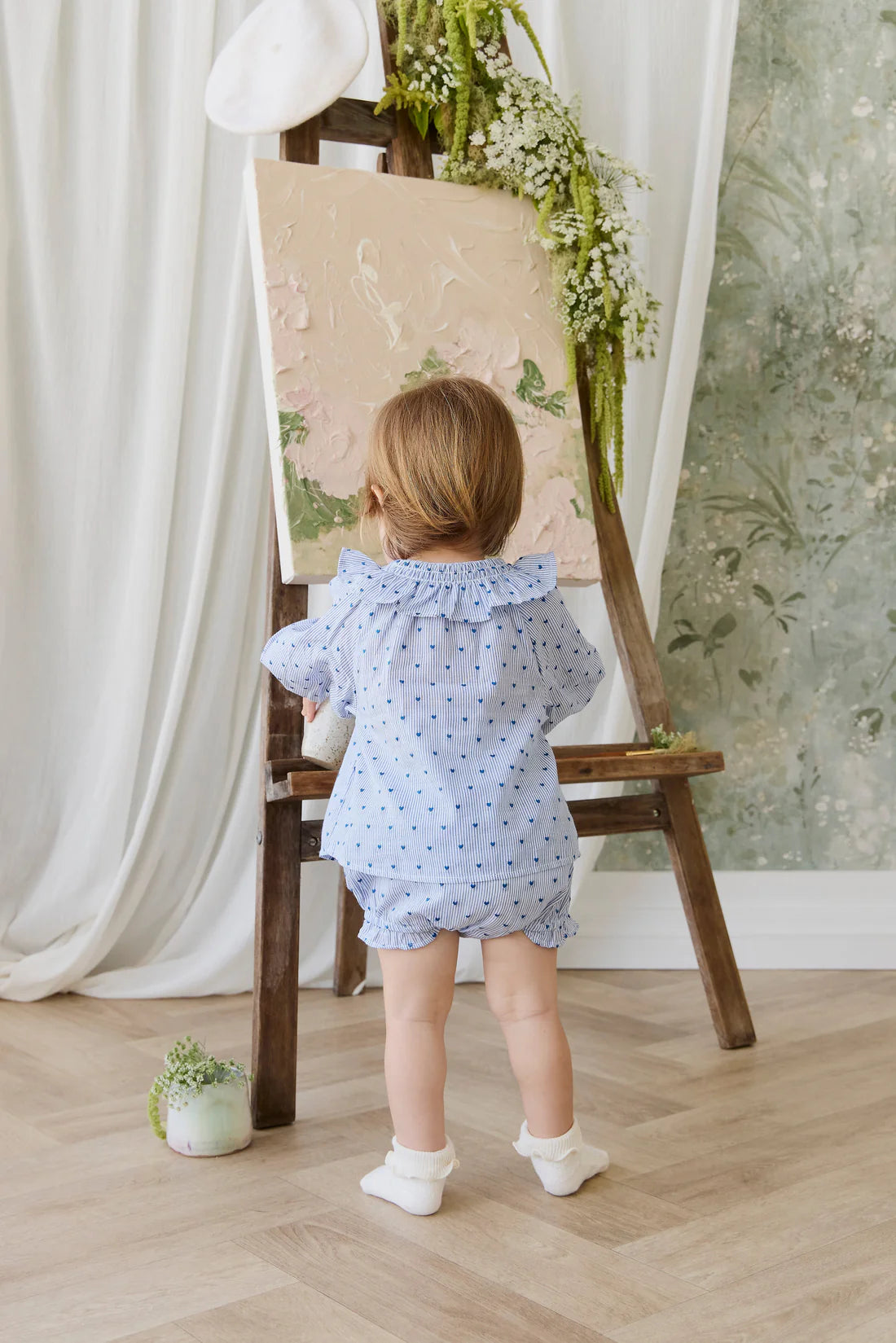 Frill Bloomer | Mon Amour Blue Hearts & Stripes