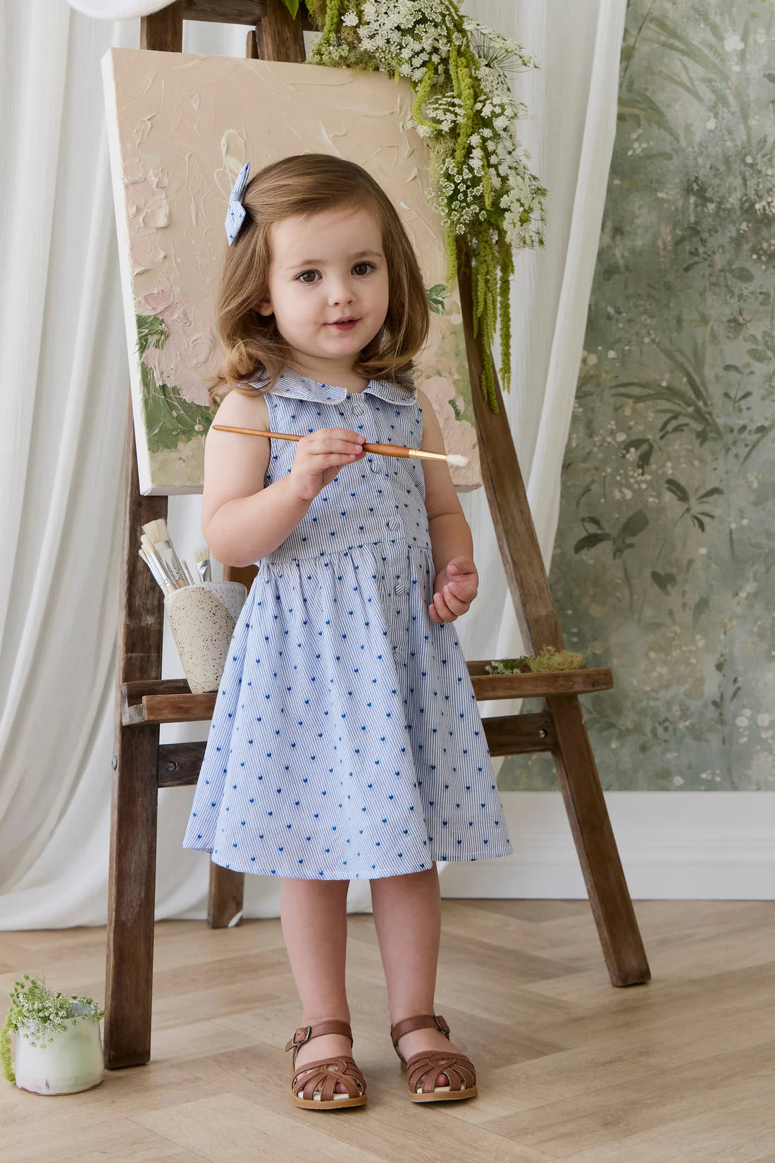 Wisteria Dress | Mon Amour Stripe Indigo Mon Amour Blue Hearts & Stripes