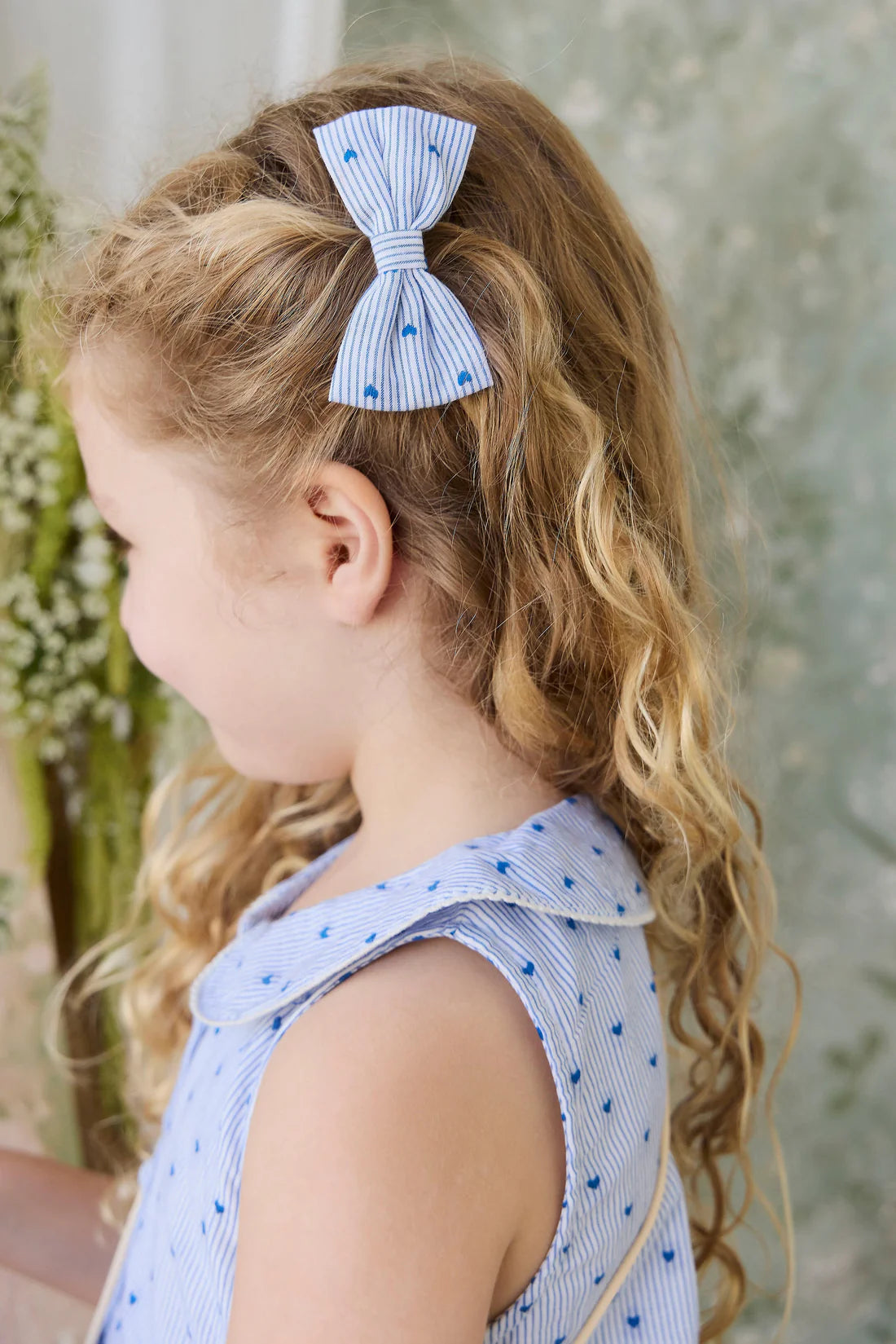 Desiree Clip Bow | Mon Amour Blue Hearts & Stripes