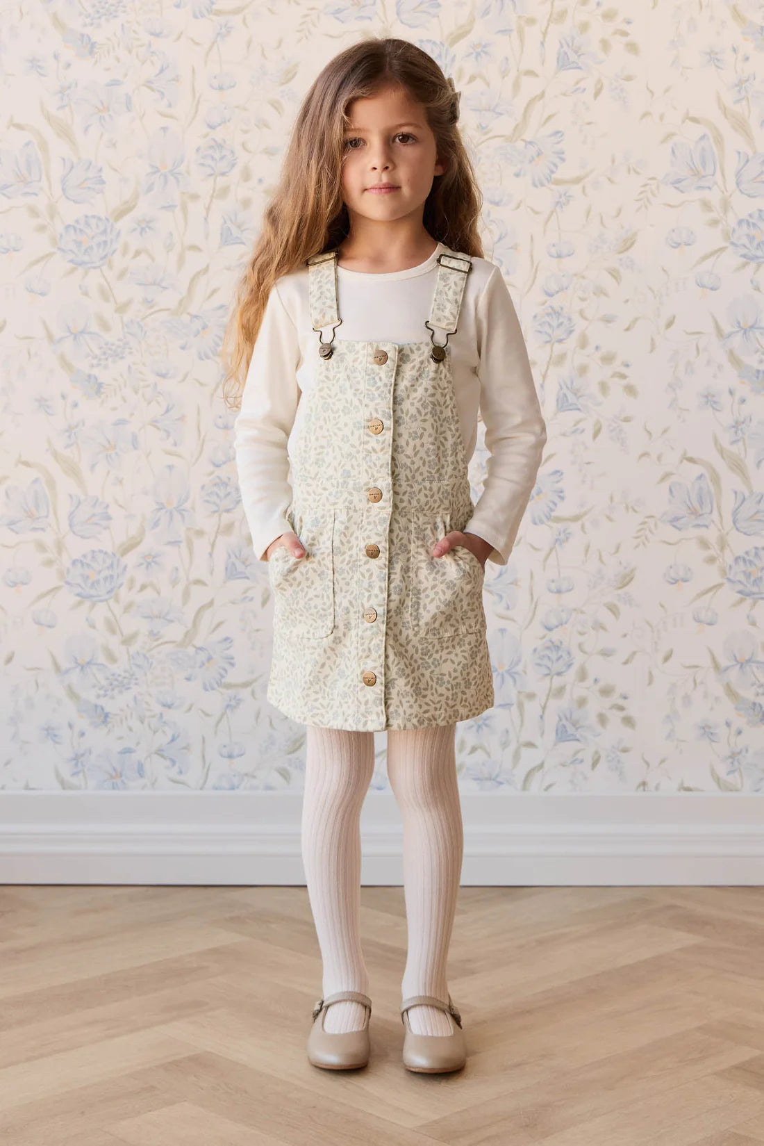 Vintage Overall Dress | Elodie Whisper White