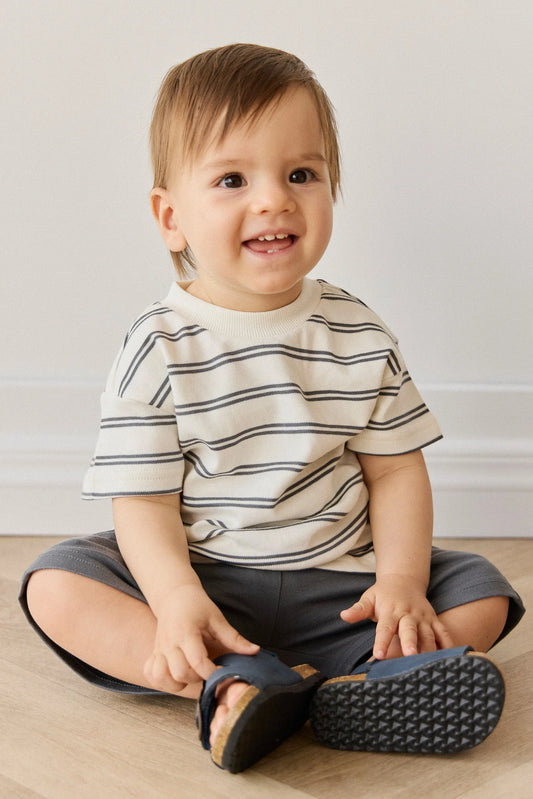 Otis Tee | Atlantic & Cloud Stripe
