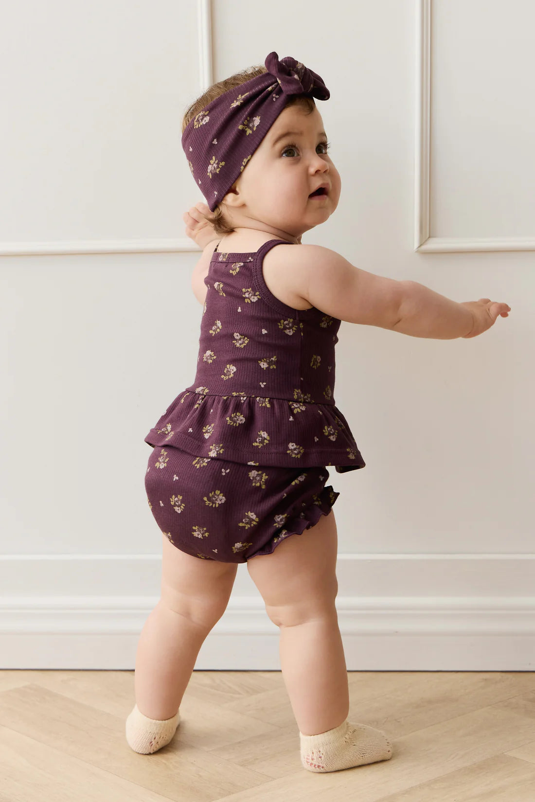 Fine Rib Frill Bloomer | Simone Huckleberry