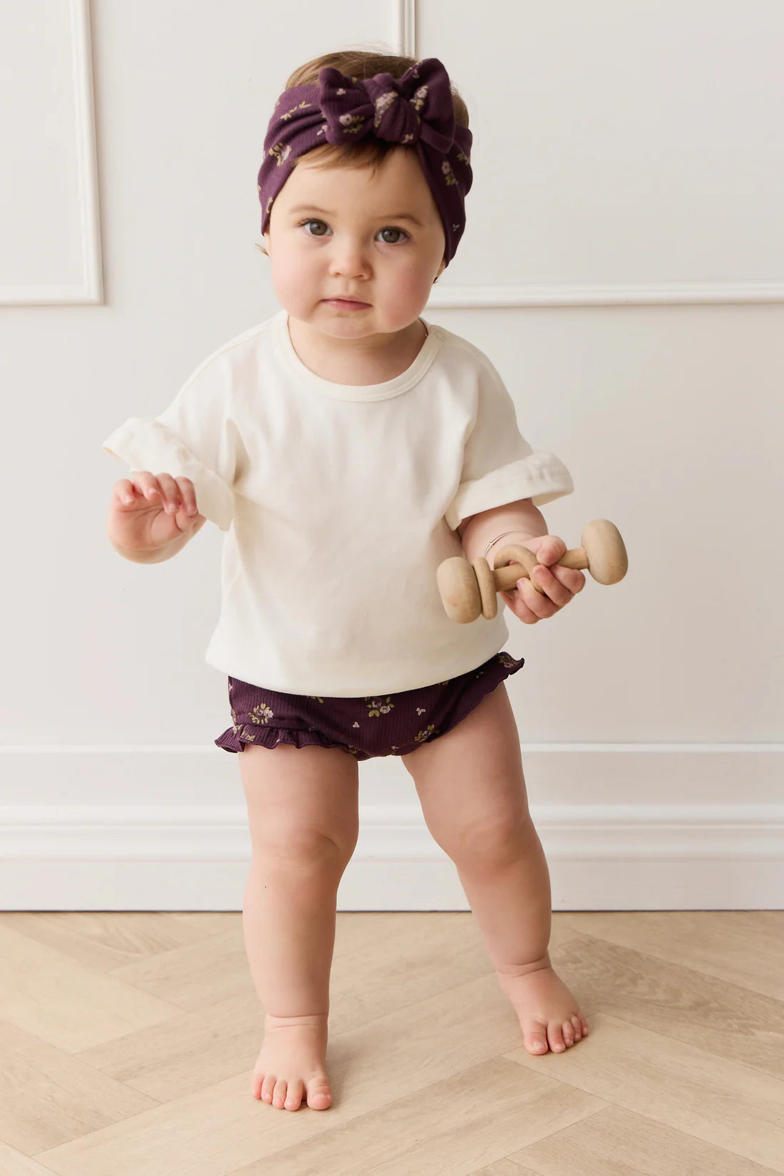 Fine Rib Frill Bloomer | Simone Huckleberry