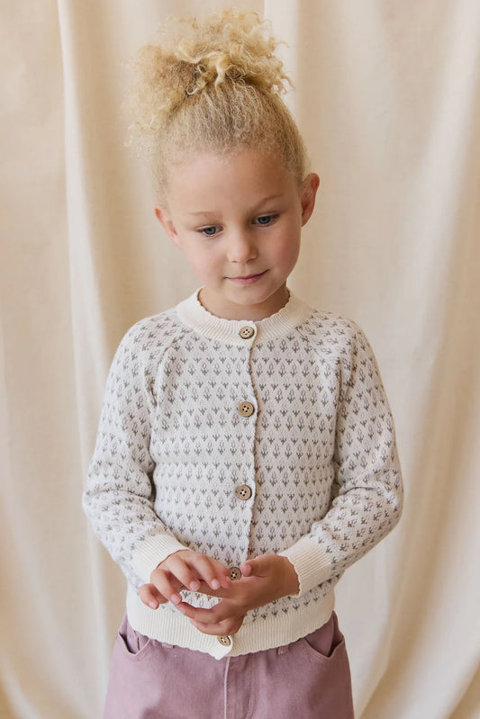 Savannah Jacquard Cardigan | Sheer Pink