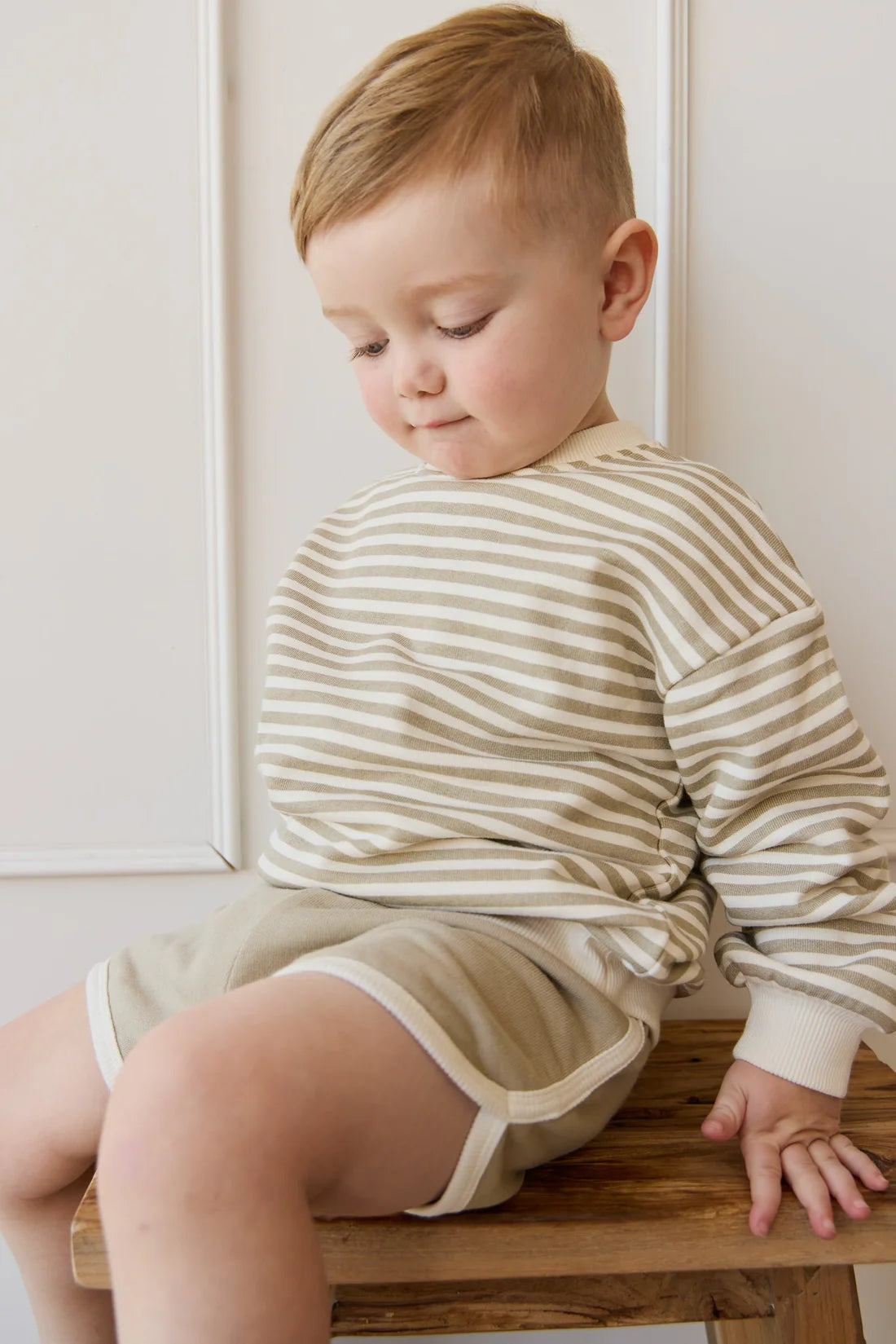 Peyton Sweatshirt | Slim Stripe Sandy Brown/Cloud