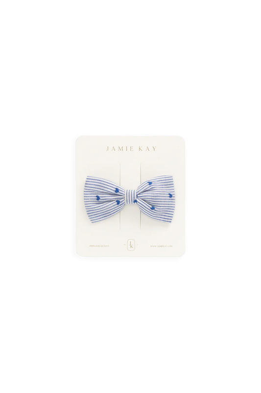 Desiree Clip Bow | Mon Amour Blue Hearts & Stripes