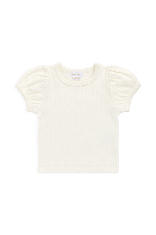 Pointelle Rhea Top | Parchment