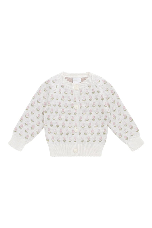 Olivia Cardigan | Olivia Jacquard Slightly Pink