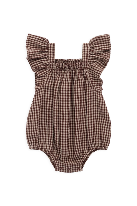 Harriet Romper| Cinnamon Gingham