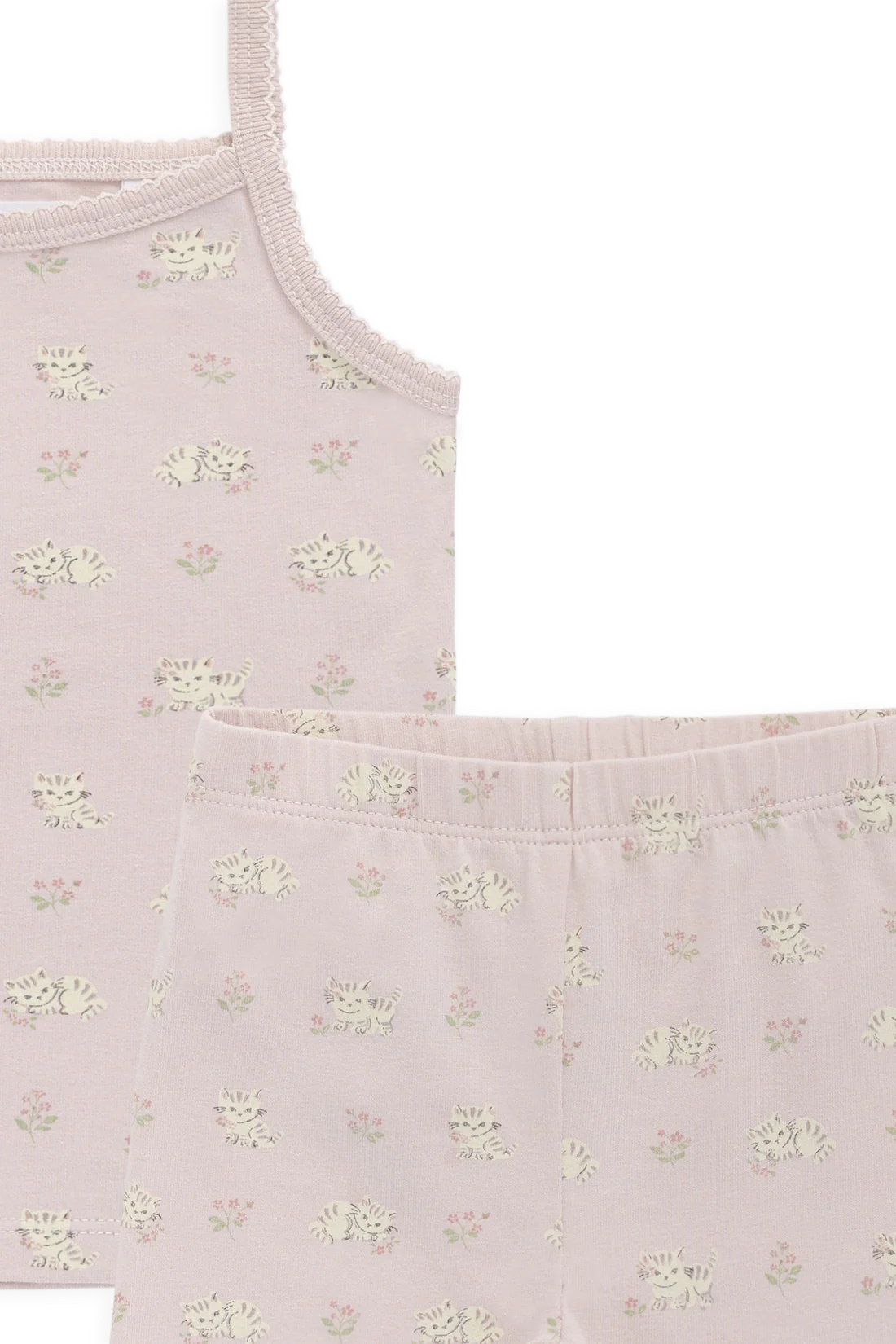 Singlet Tank & Short Pajama Set | Floral Kitten