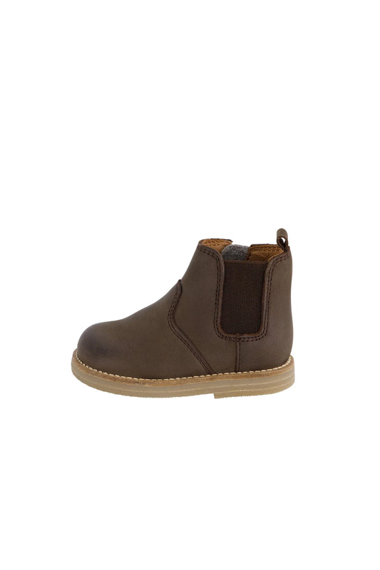 Leather Boot with Elastic Side | Espresso