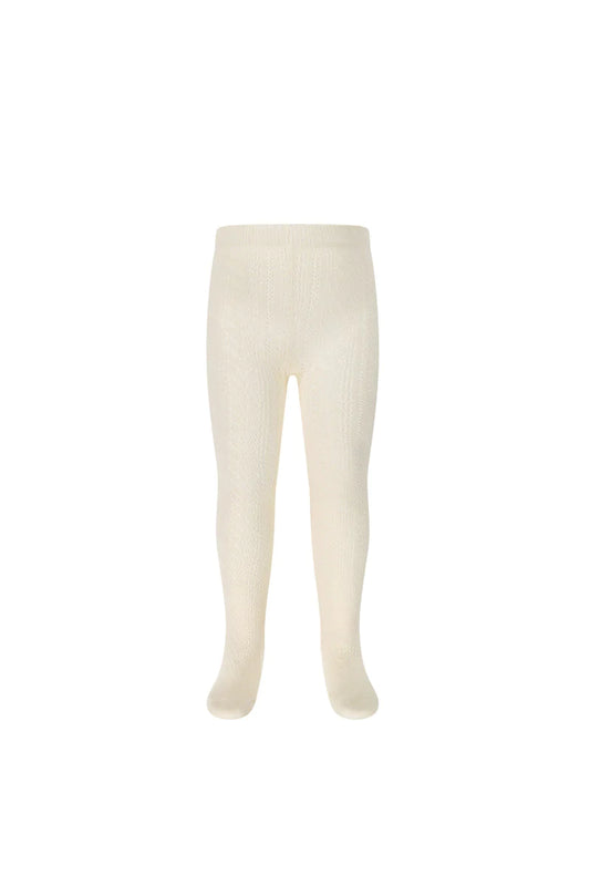 Cable Weave Tights | Milk