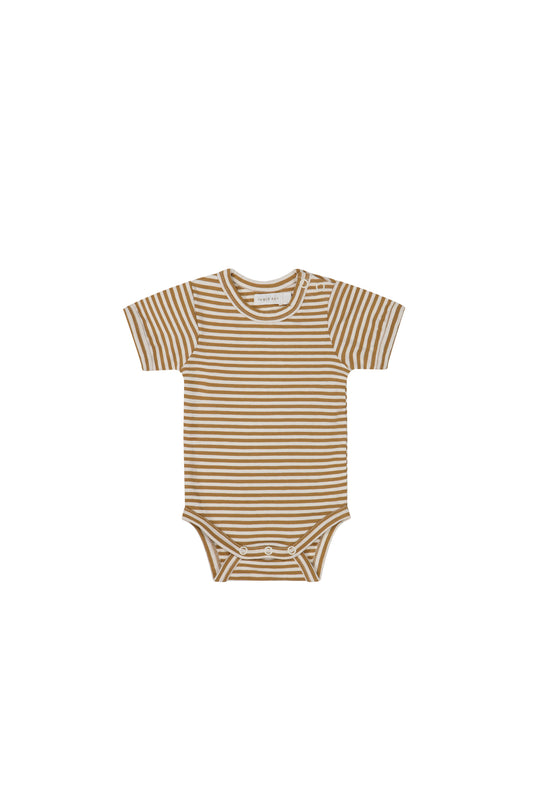 Short Sleeve Ribbed Henley Bodysuit | Bistre