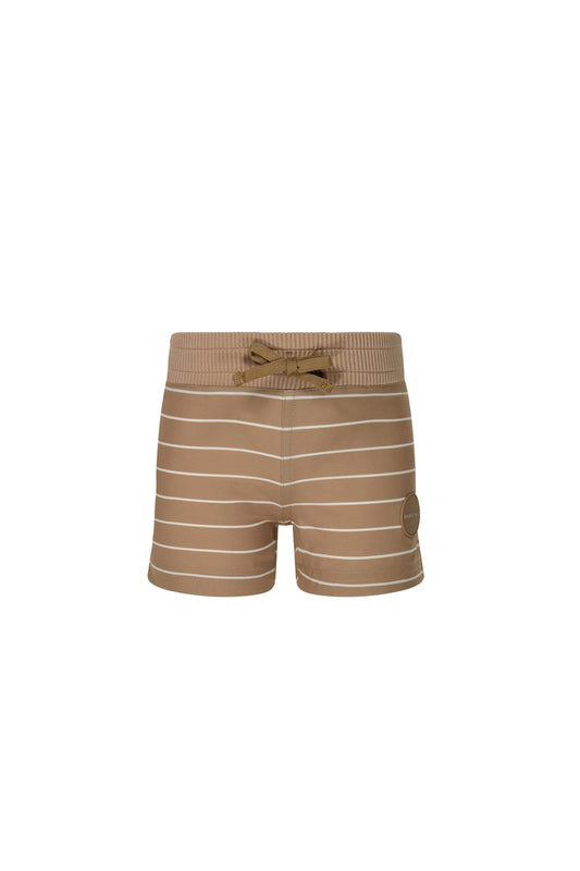 Noah Swim Short | Tawny Brown + Milk