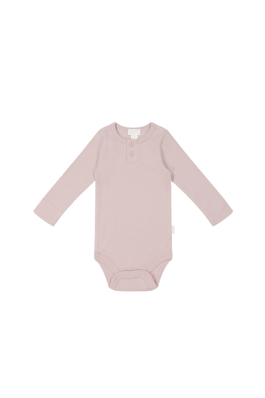 Organic Cotton Modal Long Sleeve Bodysuit | Old Rose