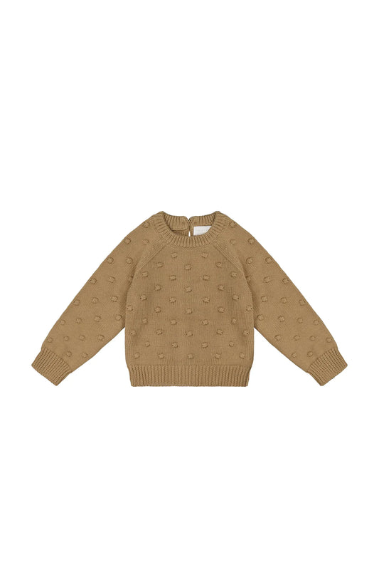 Dotty Knit Sweater | Caramel Cream
