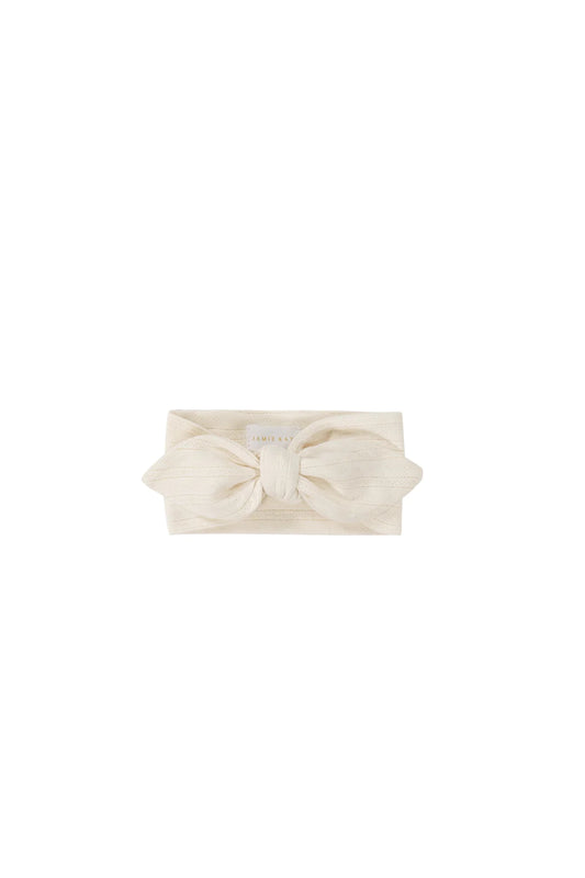 Organic Cotton Pointelle Headband | Natural