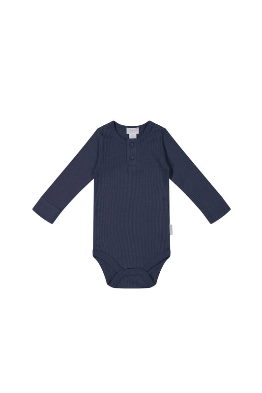 Modal Long Sleeve Bodysuit | Charter (Deep Navy Blue)