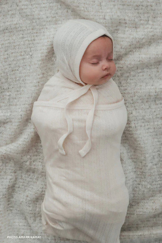 Organic Cotton Pointelle Baby Wrap | Natural