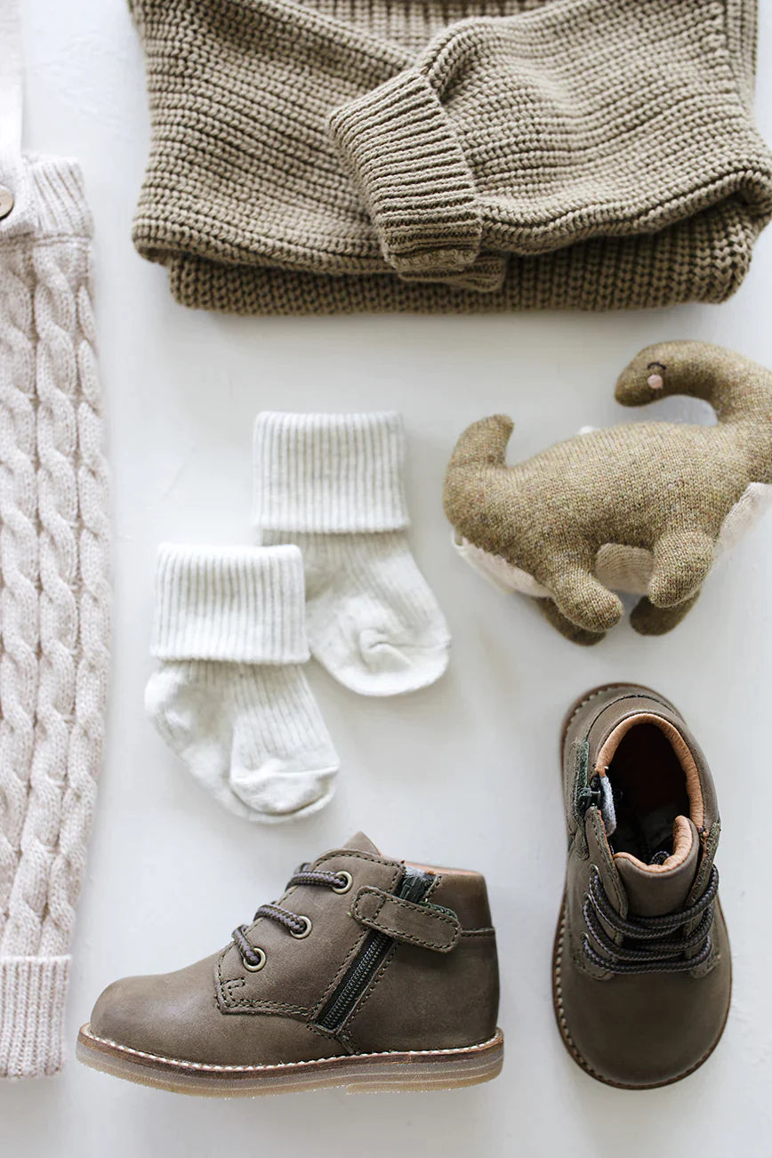 Leather Boot | Olive