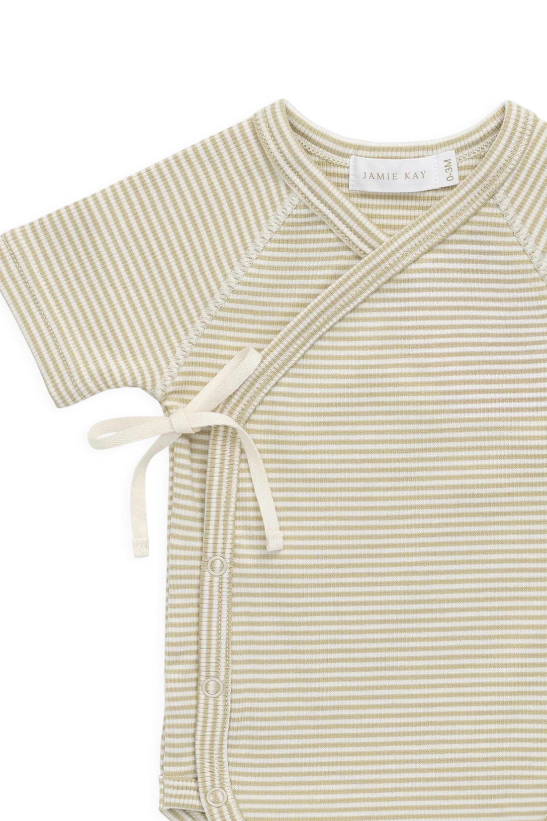 Fine Rib Micah Short Sleeve Playsuit | Petite Stripe Hay/Cloud