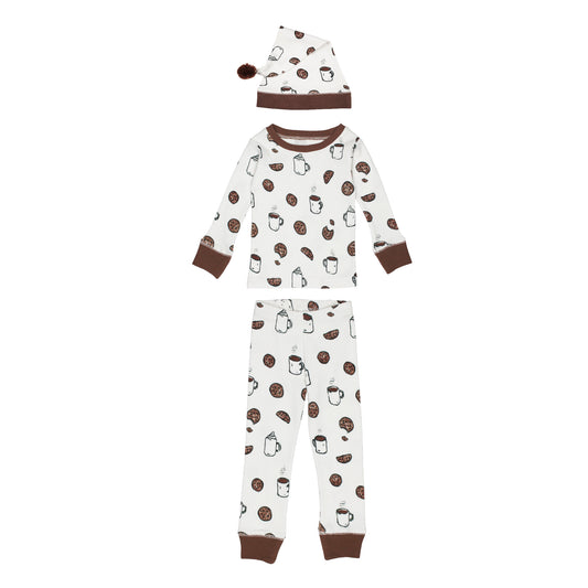 Kids' Organic Holiday PJ & Cap Set | Waiting For Santa