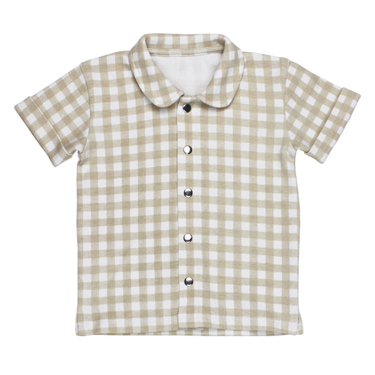 Button-Up Shirt | Stone Gingham