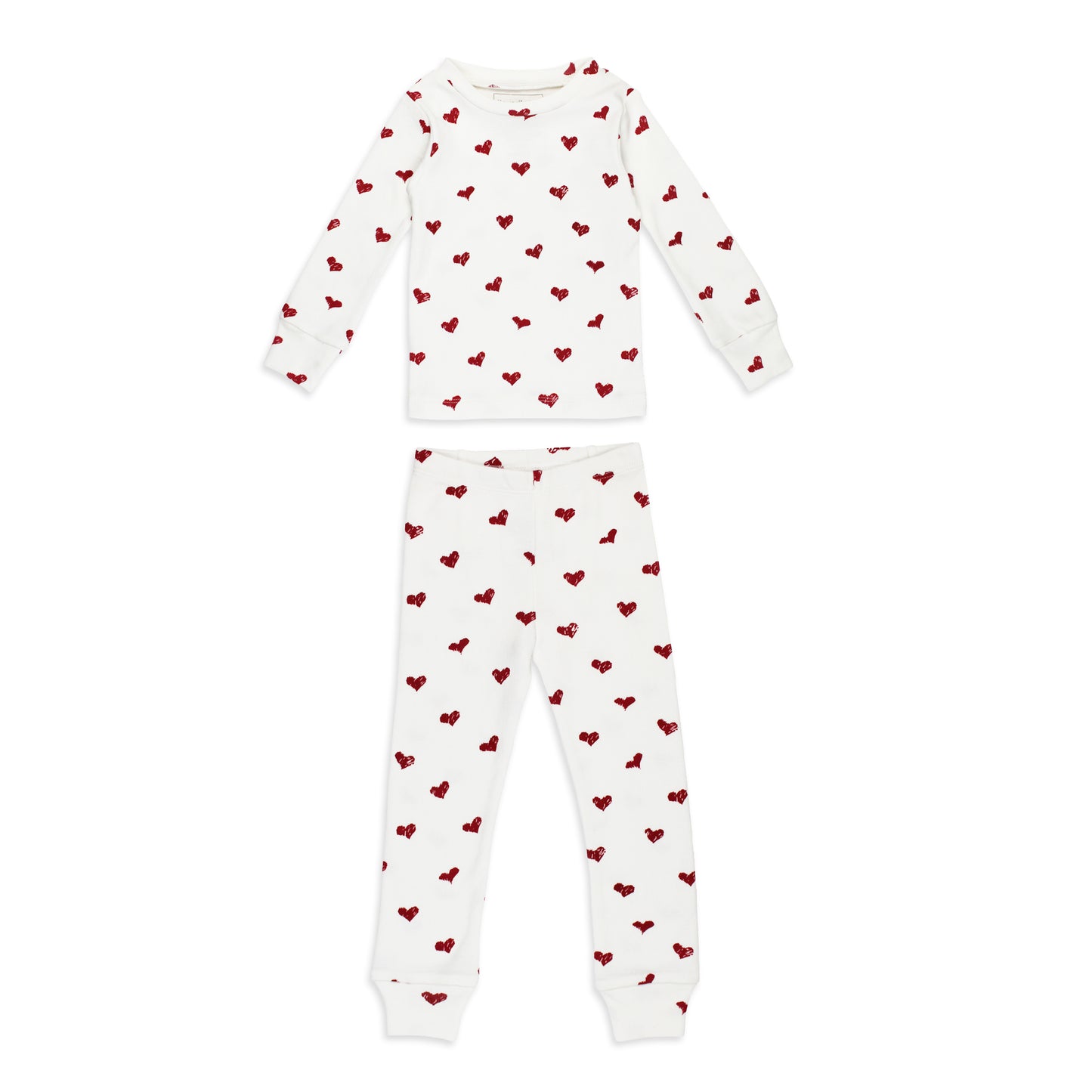 Organic PJ Set | Crimson Hearts