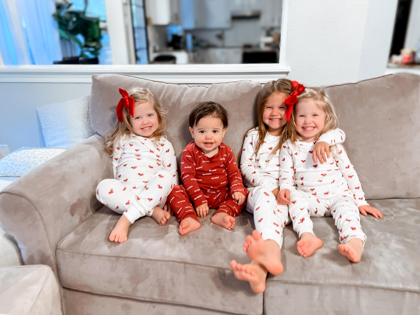 Organic PJ Set | Crimson Hearts