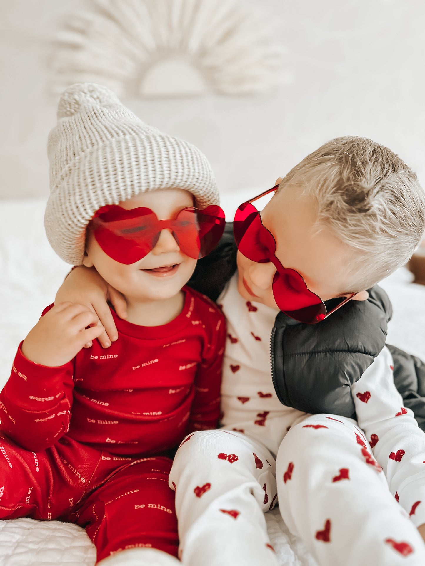 Organic PJ Set | Crimson Hearts