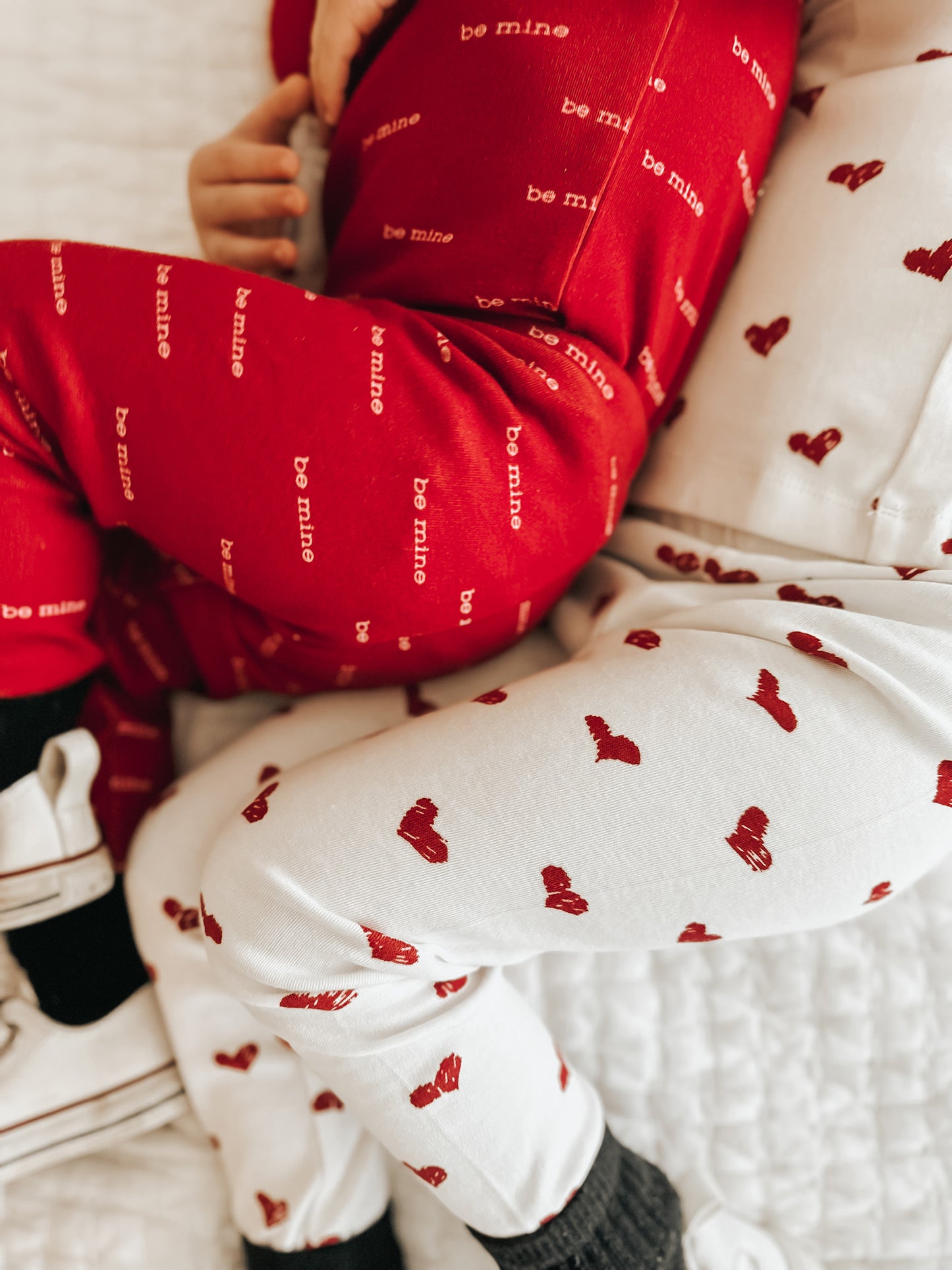 Organic PJ Set | Crimson Hearts