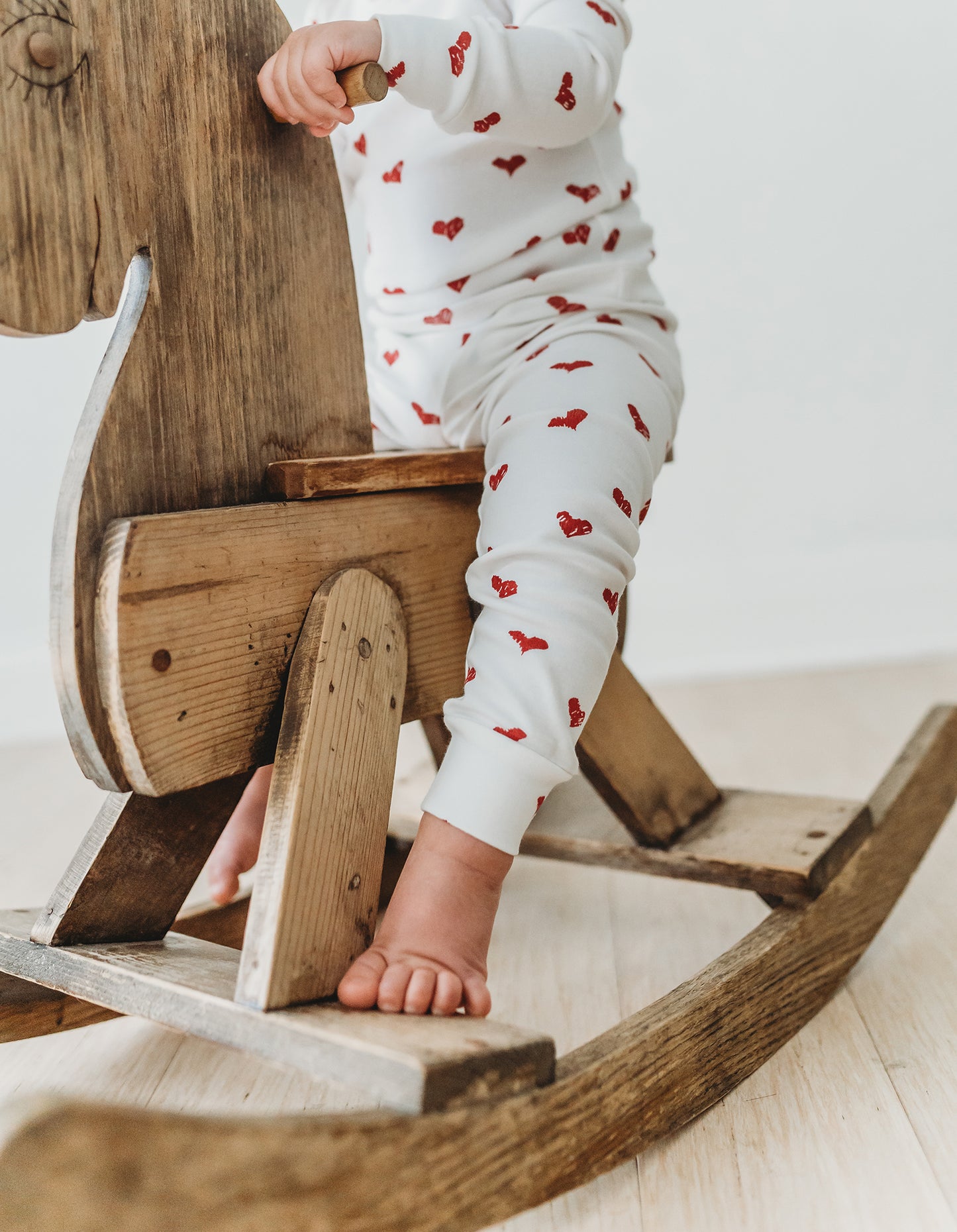 Organic PJ Set | Crimson Hearts