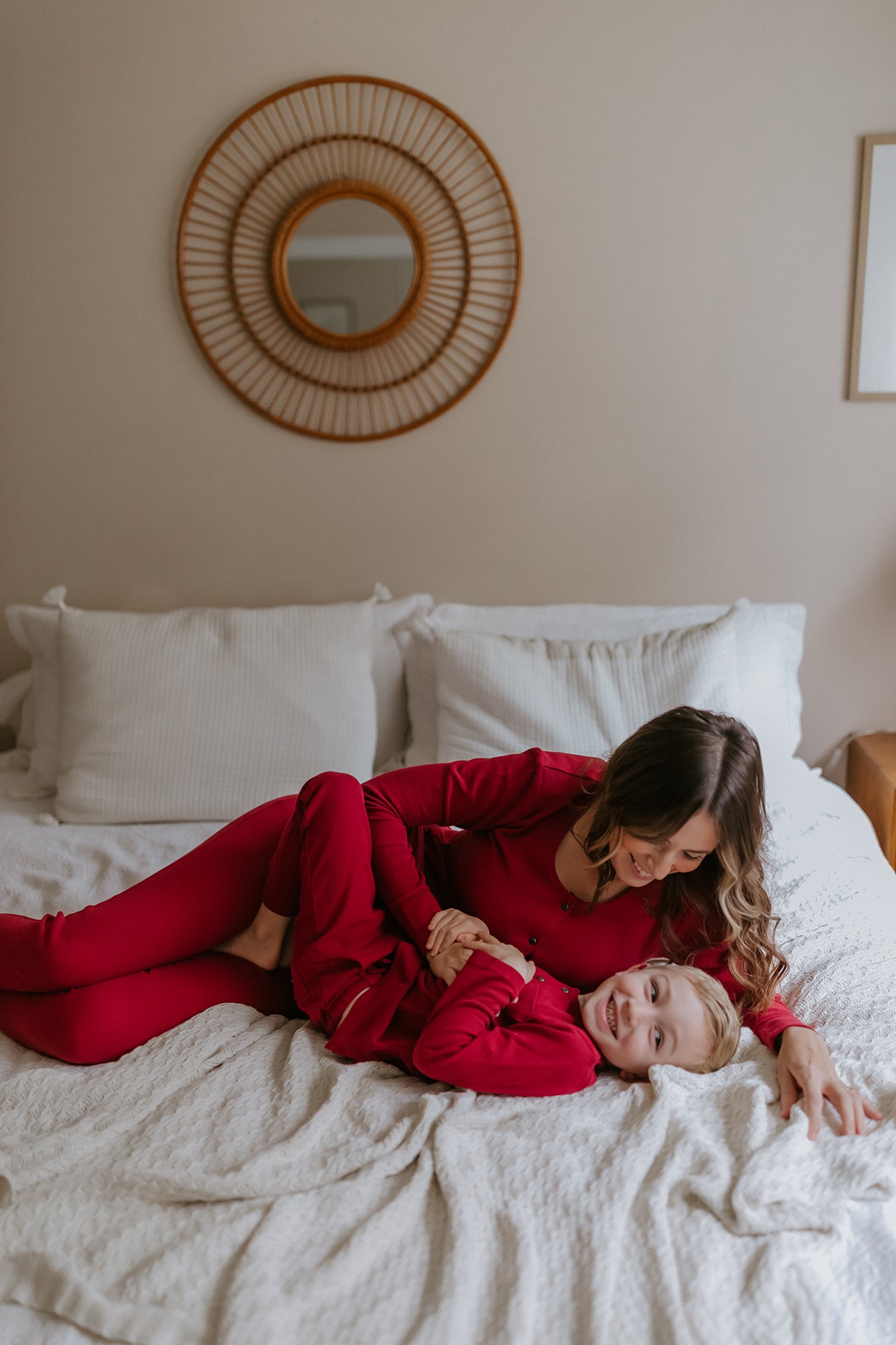 Women's Organic Thermal Lounge Set | Crimson